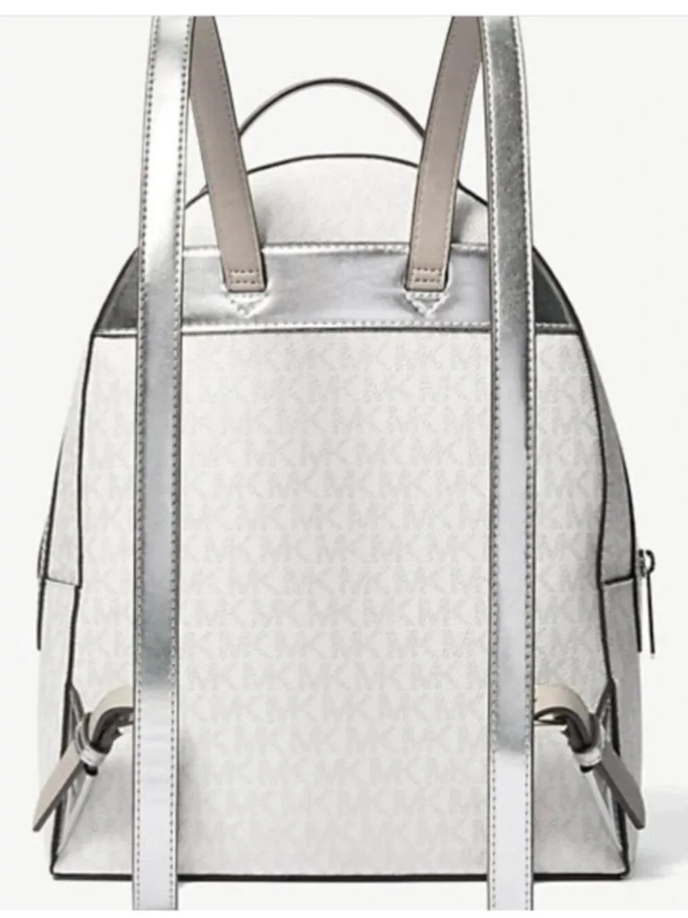 NWT Michael Kors Sheila backpack white/Silver and Silver wristlet/Silver